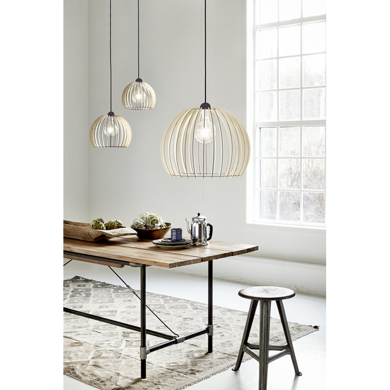26cm H Wood Oval Pendant Shade in Brown