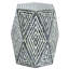 Table de salle de bain hexagonale, 16 x 14 x 18 po, noir et blanc, style couloir noir / blanc