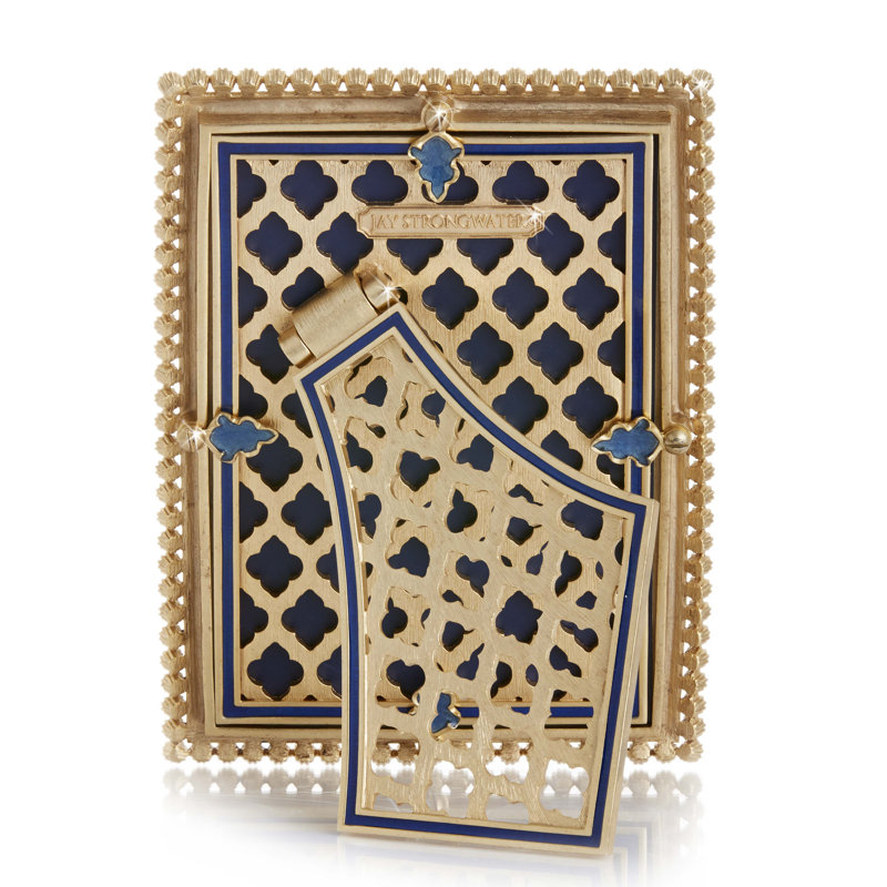 Rectangle Picture Frame, Blue/Silver, 4" x 6"