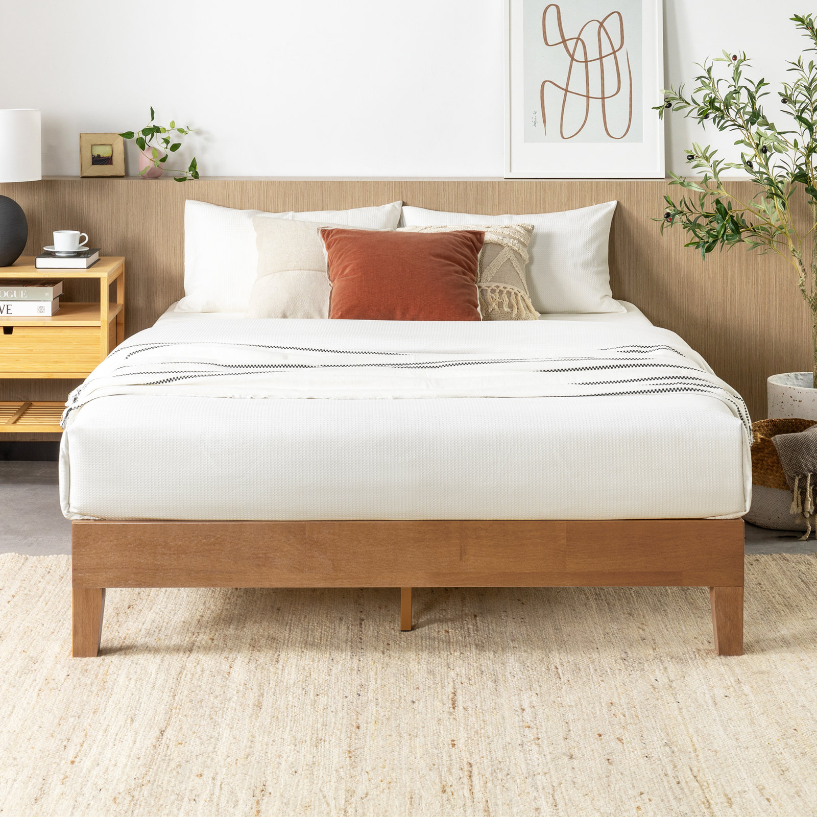 Amaryn Solid Wood Bed, Full/Double, Natural