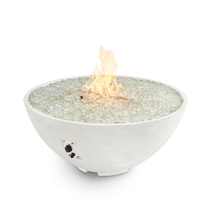 Cove Round Concrete Smokeless Fire Pit Table, White