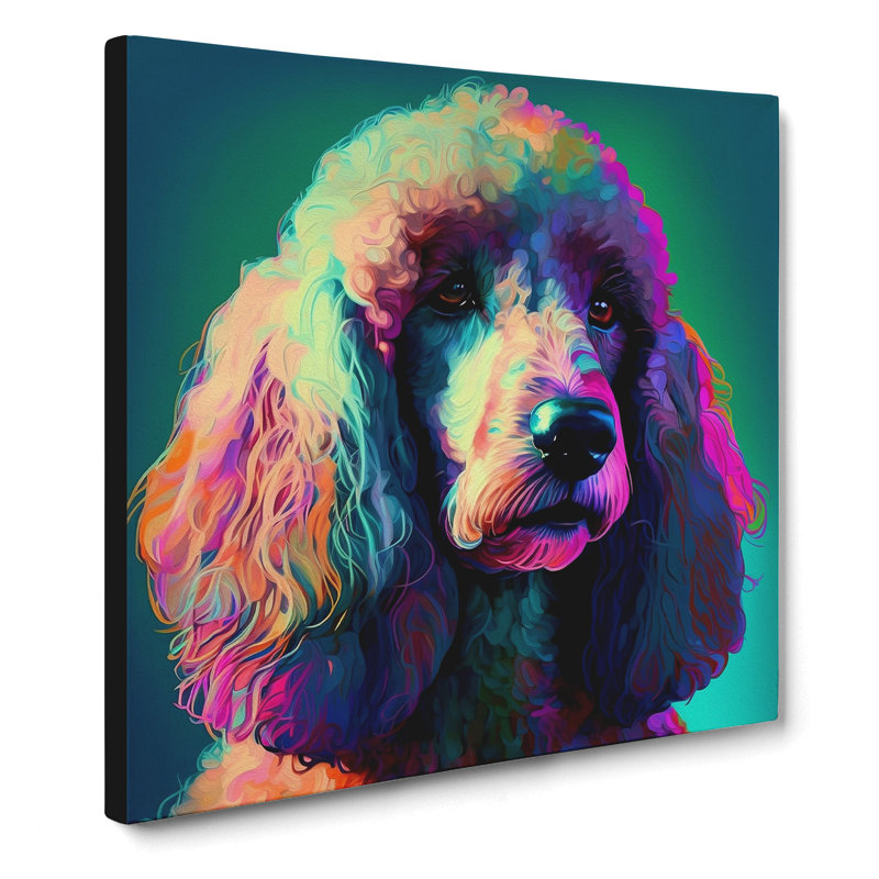 Poodle Fauvism - No Frame Print, 35cm H x 35cm W x 3cm D