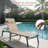 Ajoku 2 PCS Aluminum Foldable & Fully Assembled Outdoor Chaise Lounge With 5 Position Adjustable Backrest and Pillow-1103284046