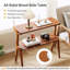 Table de bout en bois massif de style Mid-Century moderne de 27,56 po - Table d'appoint étroite avec tablette de rangement à 2 niveaux, table de chevet élégante et table d'appoint en finition cerisier