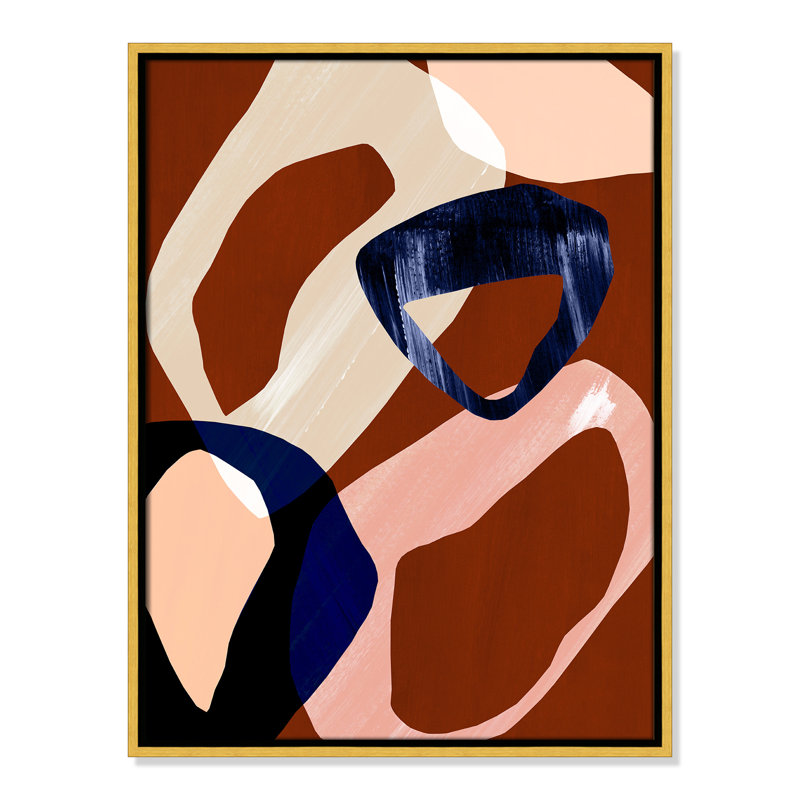 Loop I Print par Violets Print House, Framed Canvas, Gold Floater, L 19,5 po x H 25,5 po