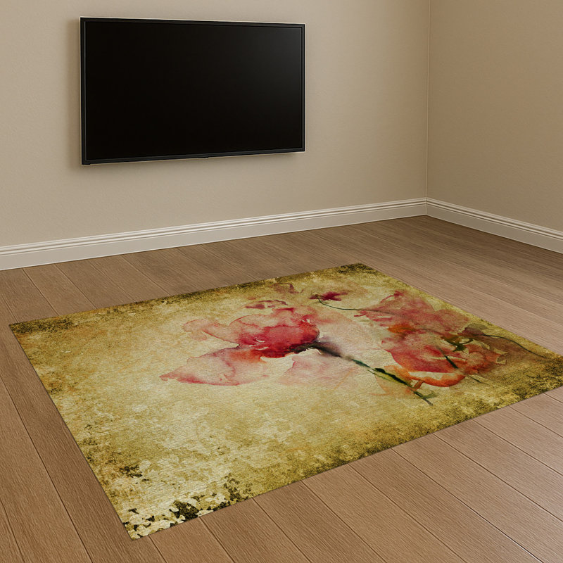 Floral Area Rug, Runner 70 x 140 cm