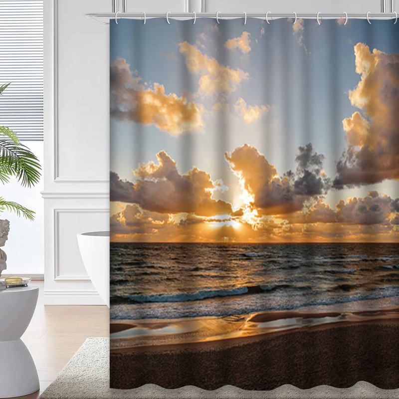 Rideau de douche Sunset Gold, L 72 po x l 78 po