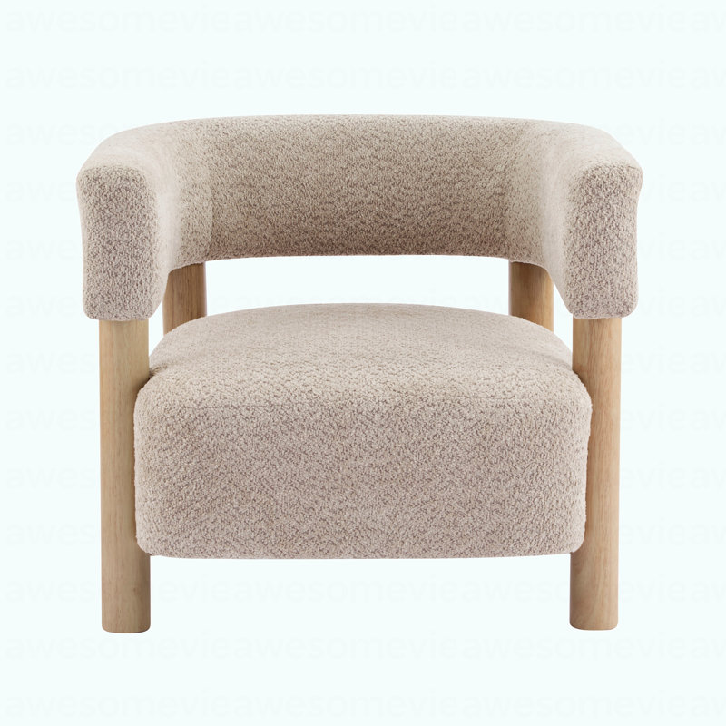 Fauteuil d'appoint rembourré Modern Boucle, Blé