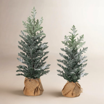 Faux pin en pot de rotin Stanford