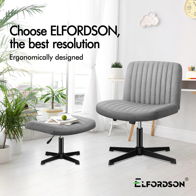 Brayden Studio Criss Cross Chair, Linen, Grey