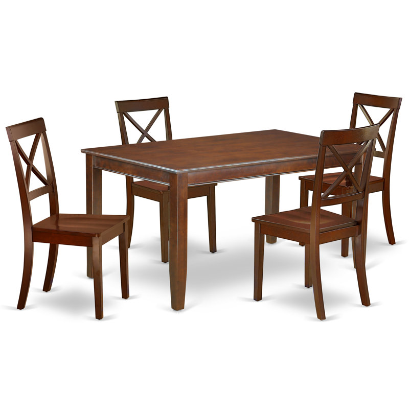 Ensemble de table de salle à manger 5 pièces comprenant une table de cuisine rectangulaire et 4 chaises de salle à manger, 36 x 60 pouces, acajou
