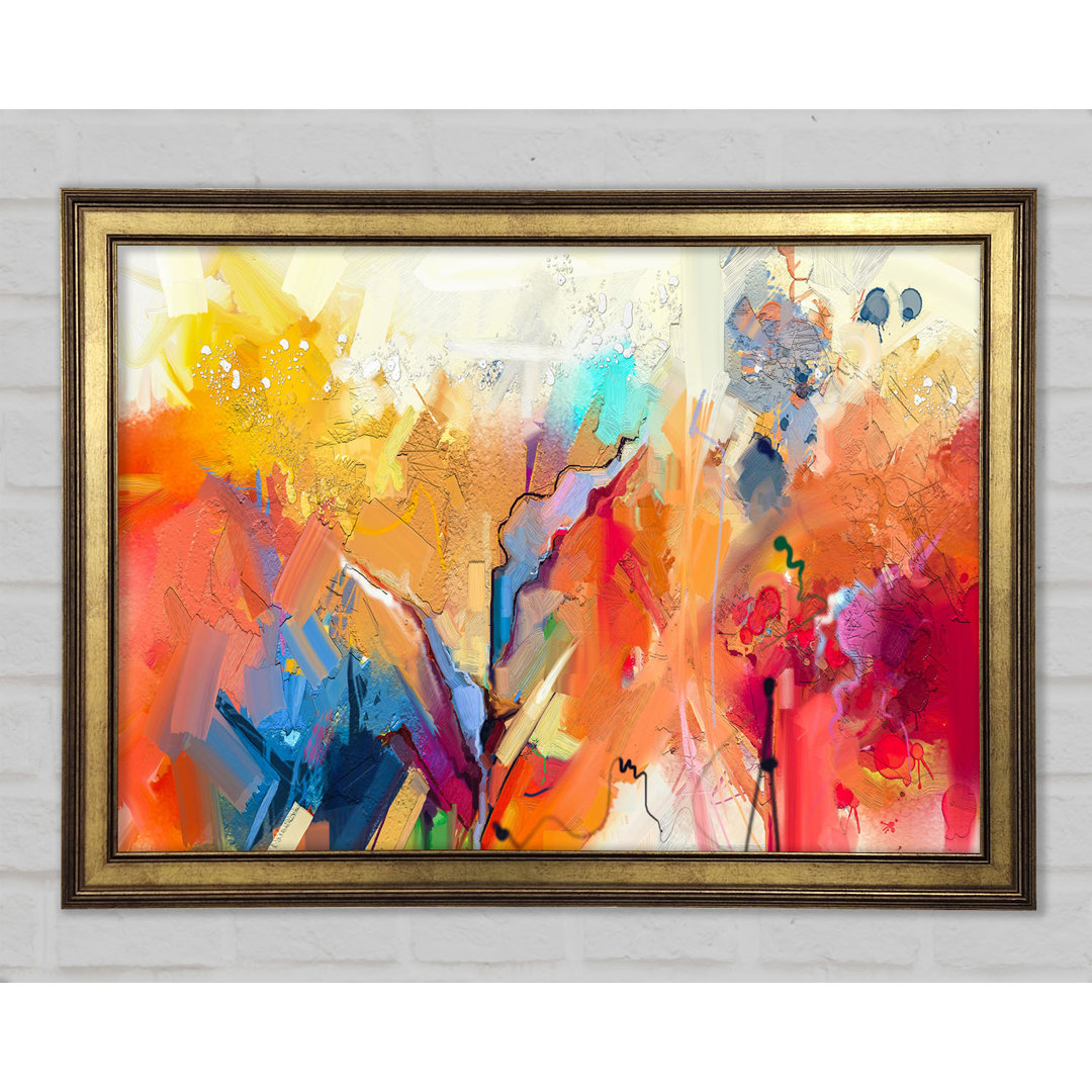 Gerahmtes Leinwandbild Colour Spill Flowers Framed Print