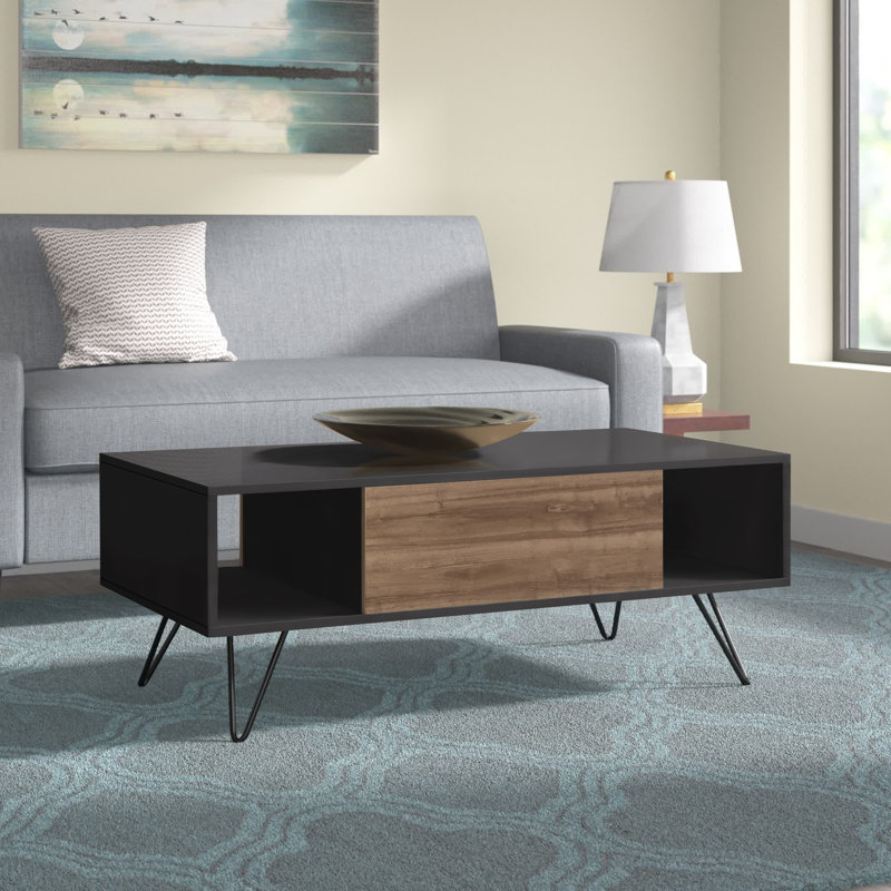 Kayce Coffee Table, Black/Walnut