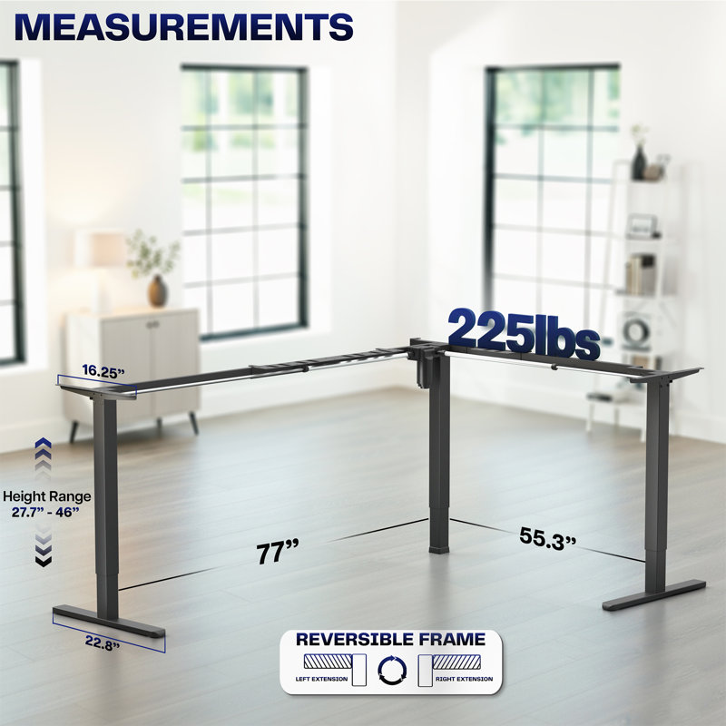 Structure de bureau VIVO, H 27,7 po x l 51,8 po x P 73 po, Noir