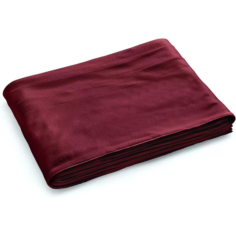 Sunbeam Queen Size Electric Fleece Heated Blanket In Garnet With Dual Zone Control – Ultra-soft, Adjustable Heat, Machine Washable
