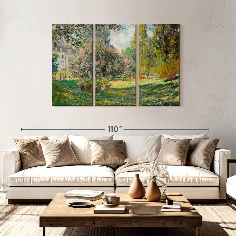 Paysage de Sireci, parc Monceau, 1876, H 48 po x l 74 po