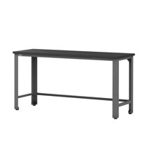 Seville Classics UltraHD Heavy Duty Rolling Cabinet Workbench Table w/  Solid Wood Top, Workstation for Garage, Warehouse, Office, Workshop, 28 W  x 18 D x 34.5 H, Granite, 2-Door 