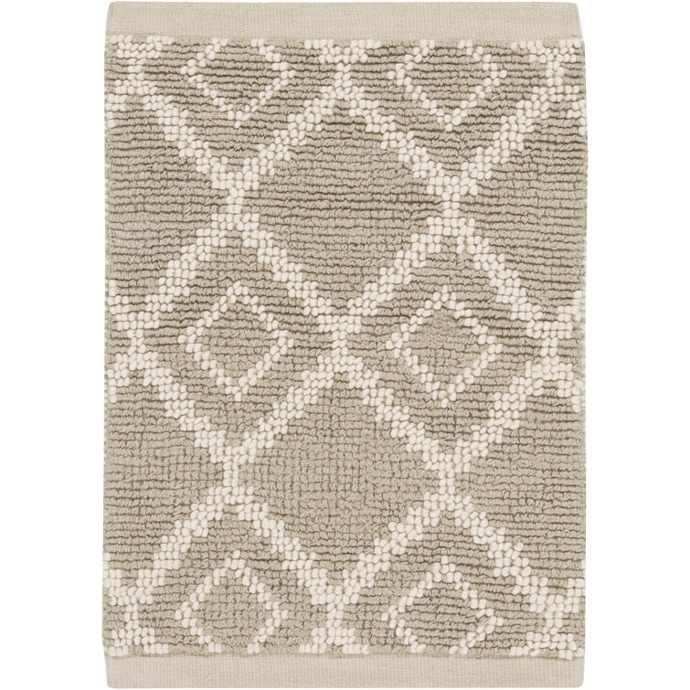 Tapis de zone gris clair tissé à la main en coton Todd
