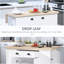 Îlot de cuisine 47 po, blanc, avec solutions de rangement modernes