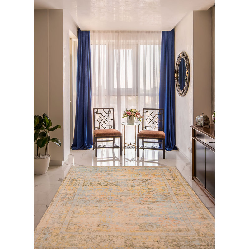 Tapis bleu Jules Serapi 8 pi 0 po x 9 pi 11 po