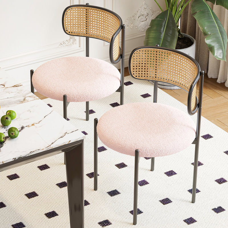 Chaise d'appoint en tissu Amett, Rose