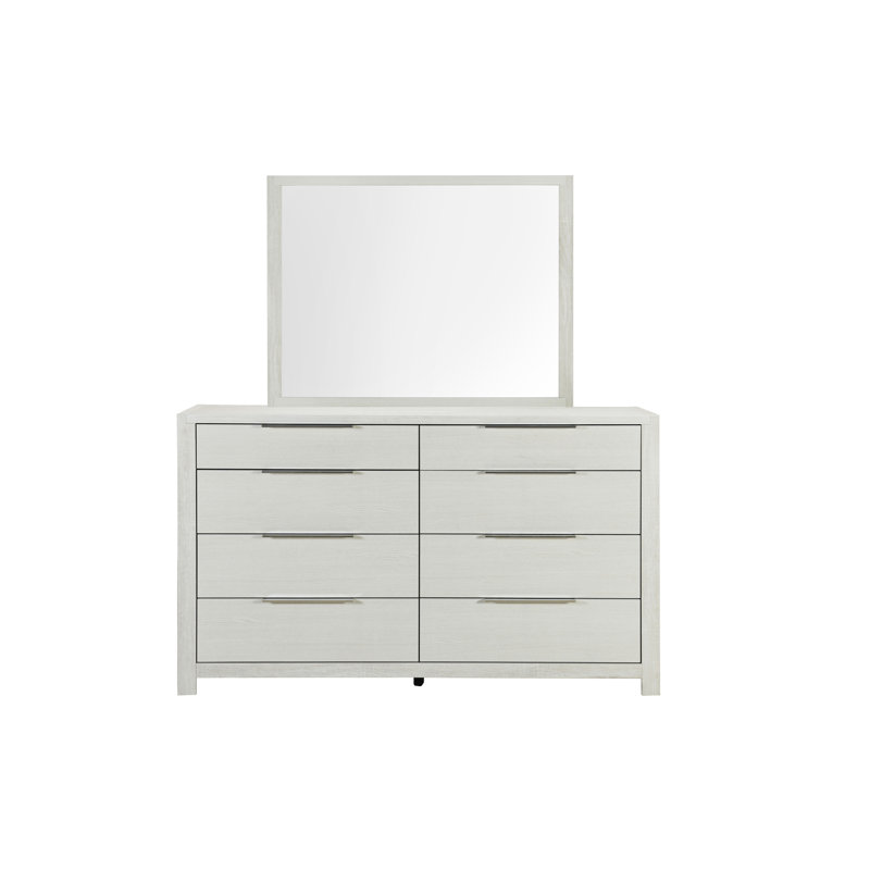 Shaunda 8 tiroirs avec miroir, Gris