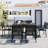 U-Style Outdoor Table And Chair - Modern, For Patio, Balcony, Backyard, Seats 6 Modern Steel Compilation ,-2056689757