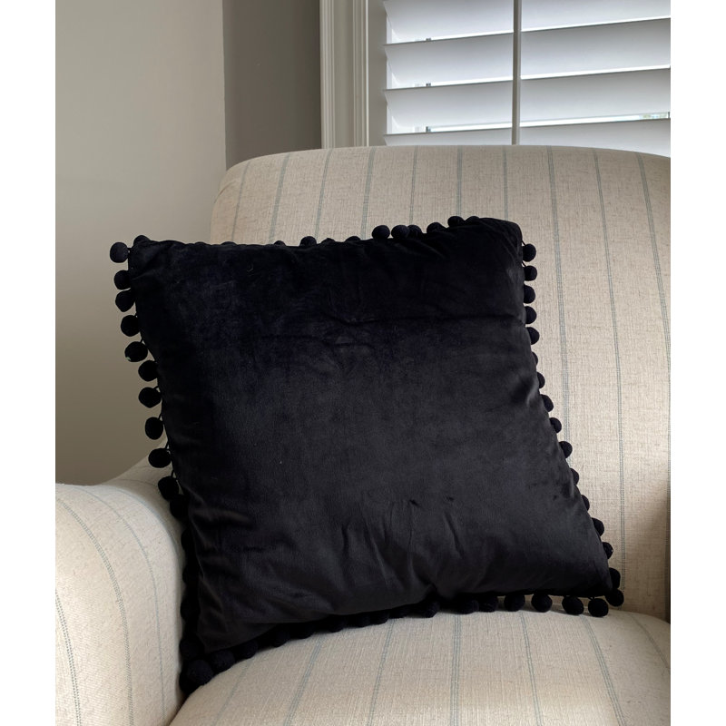 Housse de coussin carrée, Noir