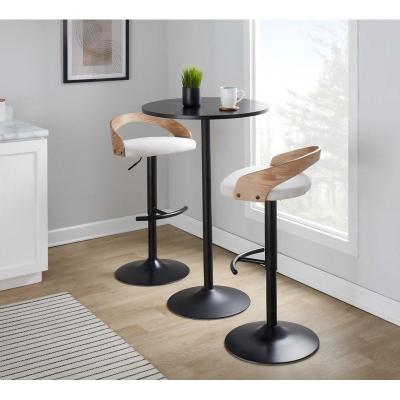 1 tabouret de bar réglable, Natural/Gold