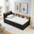 Upholstery Velvet Day Bed With Storage Headboard And Wireless Charging, Multi-Functional Daybed With Two Storage Drawers & LED Lights-211290312
