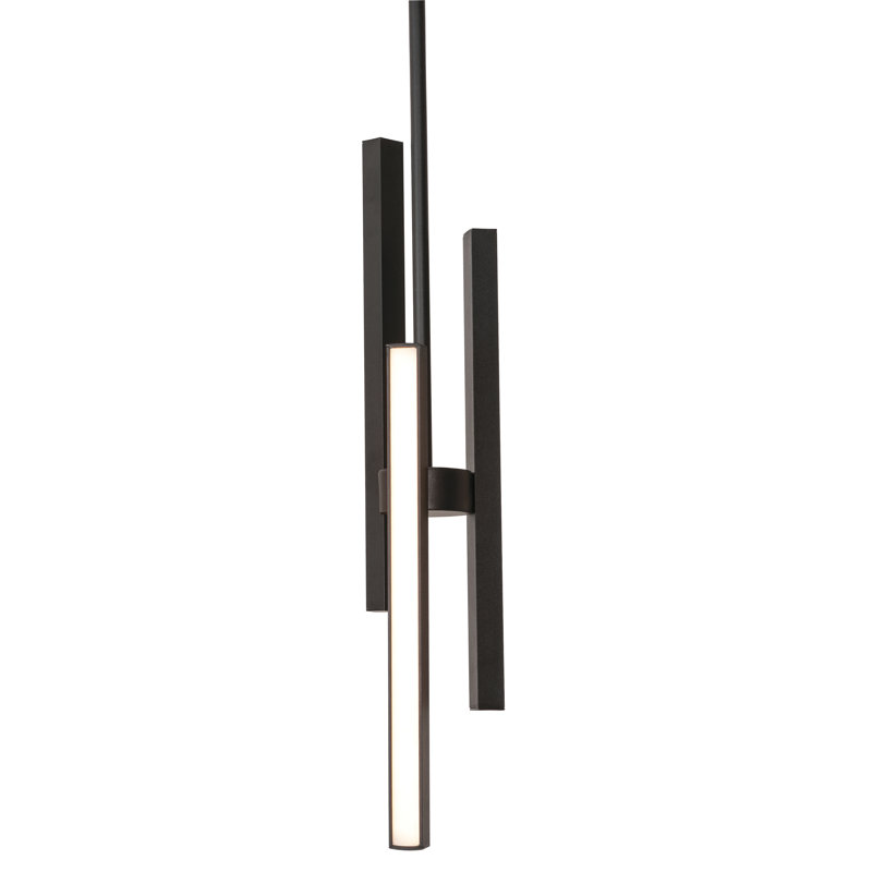 Luminaire suspendu DEL 4 po Indra - nickel satiné, Noir
