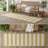 8' Runner Gold Striped Washable Non Skid Indoor Outdoor Runner Rug