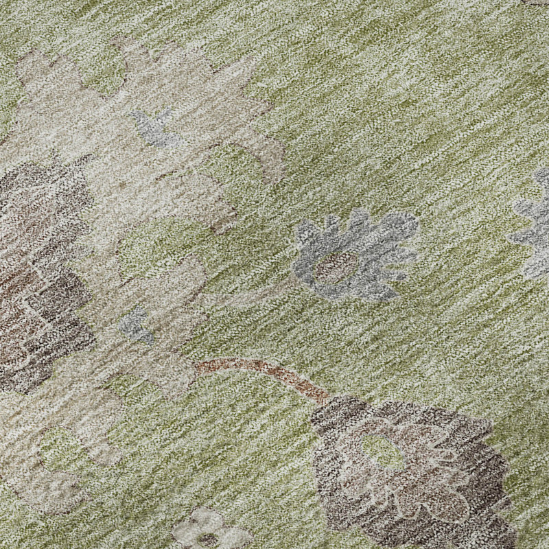 Premium Machine Washable Prisco Aloe Rug, Rectangle 8' x 10'