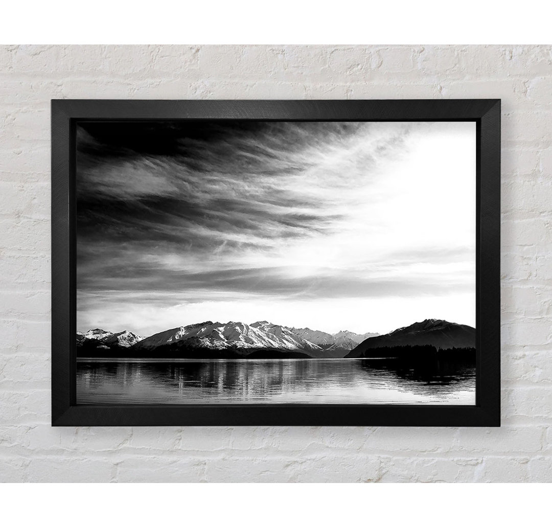 Gerahmter Kunstdruck Mountain Scenery Black And White