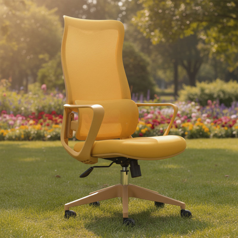 Fauteuil de bureau ergonomique et coloré 350LBS Home Office Mesh, Jaune, Yellow