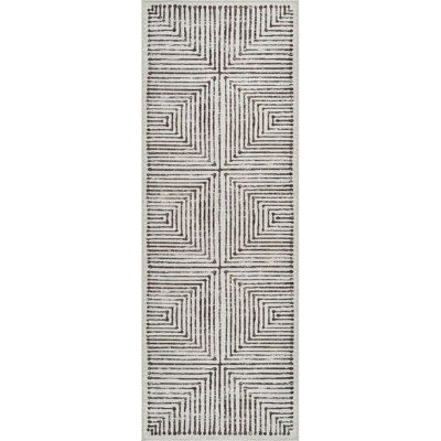  Washable Non-Slip Rug - Brown Striped Area Rug for Living Room, Bedroom, Dining Room, and Kitchen