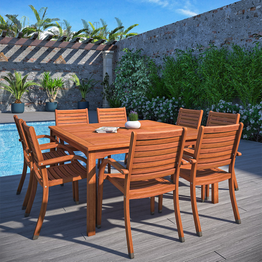 Square extendable outdoor on sale dining table