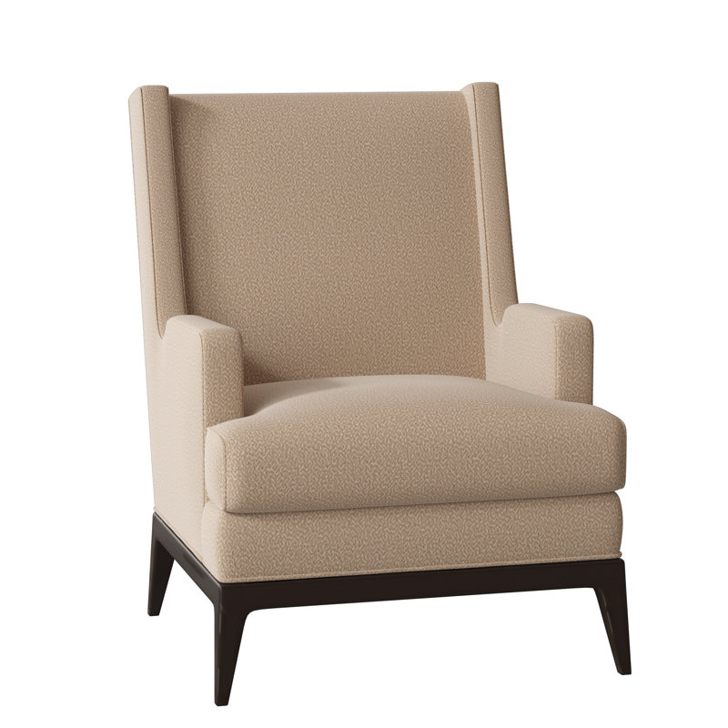 Cooper Upholstered Wingback Chair, Maya Wheat, American Walnut