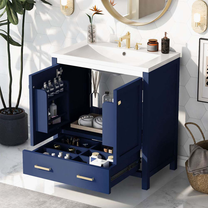 Ensemble de meuble-lavabo simple 30 po Artrell, Bleu