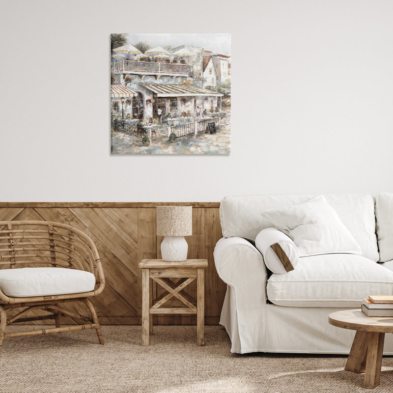  «Town Café», art mural sur toile de patio par Ruane Manning, H 30 po x l 30 po