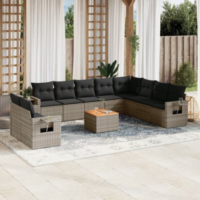 Ensemble de canapé de jardin Vidaxl gris