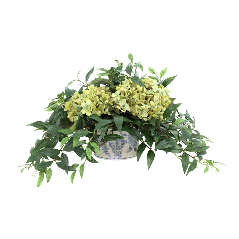 Nadeau Hydrangea Centerpiece in Decorative Pot