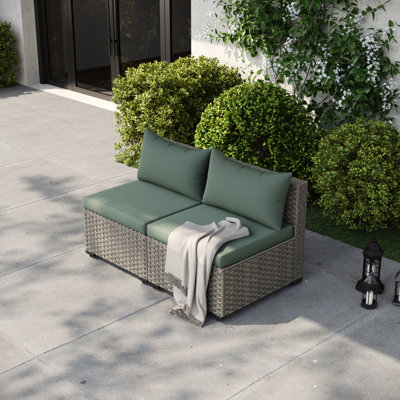Ensemble de 2 chaises d'extérieur en osier pour l'extérieur