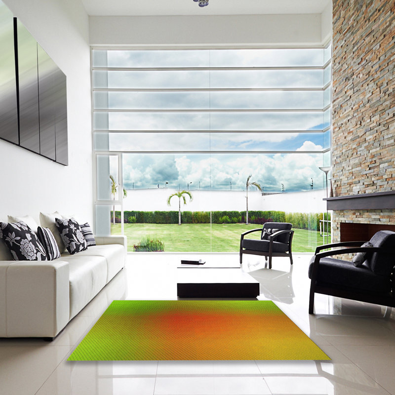 Tapis 100% à motifs lavables à la machine 2989 - Pat785-YW, Carré 5 pi