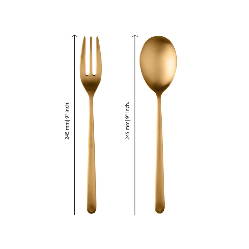 Linea 2 Piece Stainless Steel Hostess Set, Ice Gold