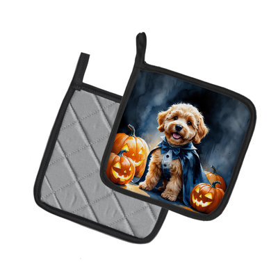Goldendoodle Puppy Halloween paire de porte-casseroles
