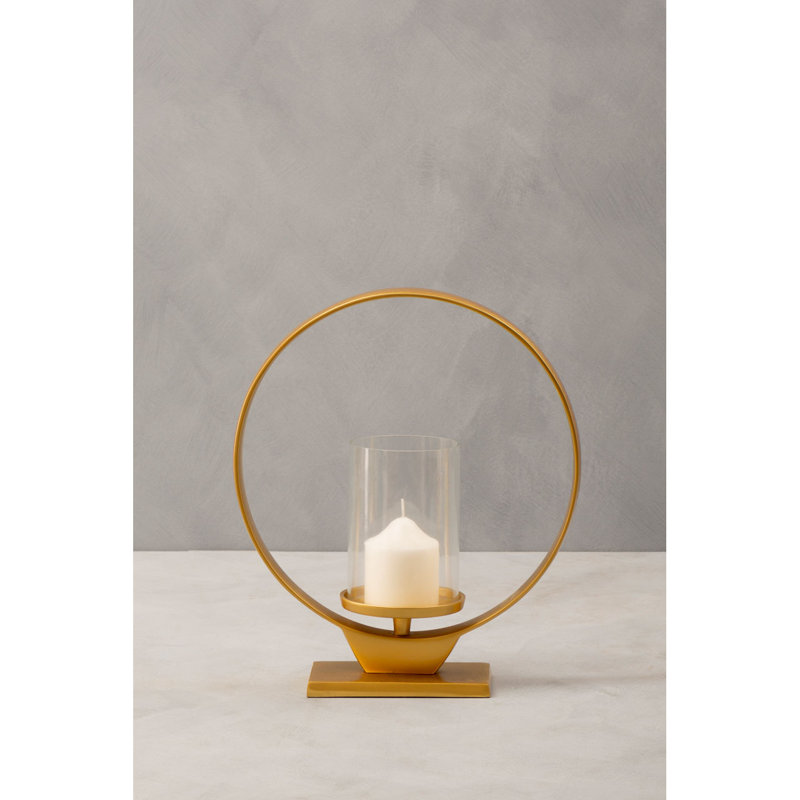Tabletop Hurricane, Gold, 34cm H x 16cm W x 40cm D