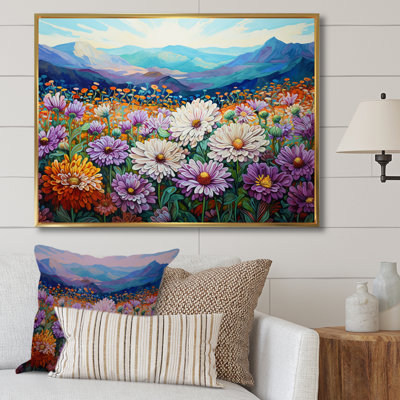 " Mums Flowers In Mountain Scenery III "
