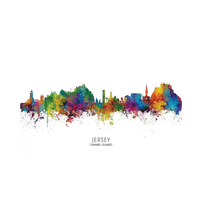 Jersey Channel Islands Skyline by Michael Tompsett - Wrapped Canvas Painting, 101.6 cm H x 66.04 cm W x 1.91 cm D