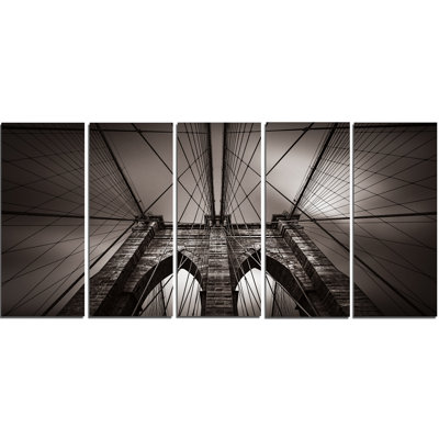 Ensemble de 5 reproductions de photo sur toile tendue «brooklyn bridge in